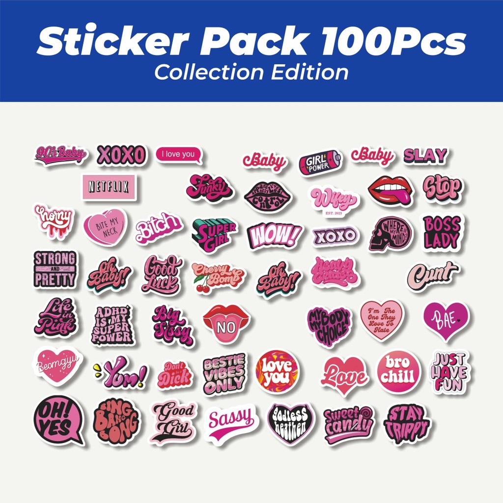 

Hot Stiker Aesthetic Pink Y2K Lucu Anti Air Stikers Berperekat Waterproof Sticker Decal Buat Motor Helm Buku Journal Koper Casing HP Laptop Botol Minum