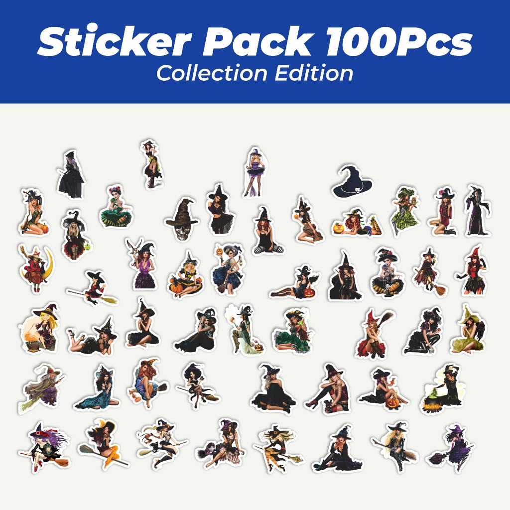 

Hot Stiker Gothic Art Witch Lucu Anti Air Stikers Berperekat Waterproof Sticker Decal Buat Motor Helm Buku Journal Koper Casing HP Laptop Botol Minum