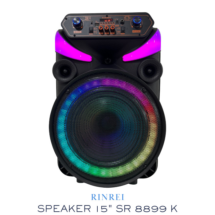 Speaker Portable Bluetooth Mic Wireless 15 Inch Rinrei SR 8899K (K)