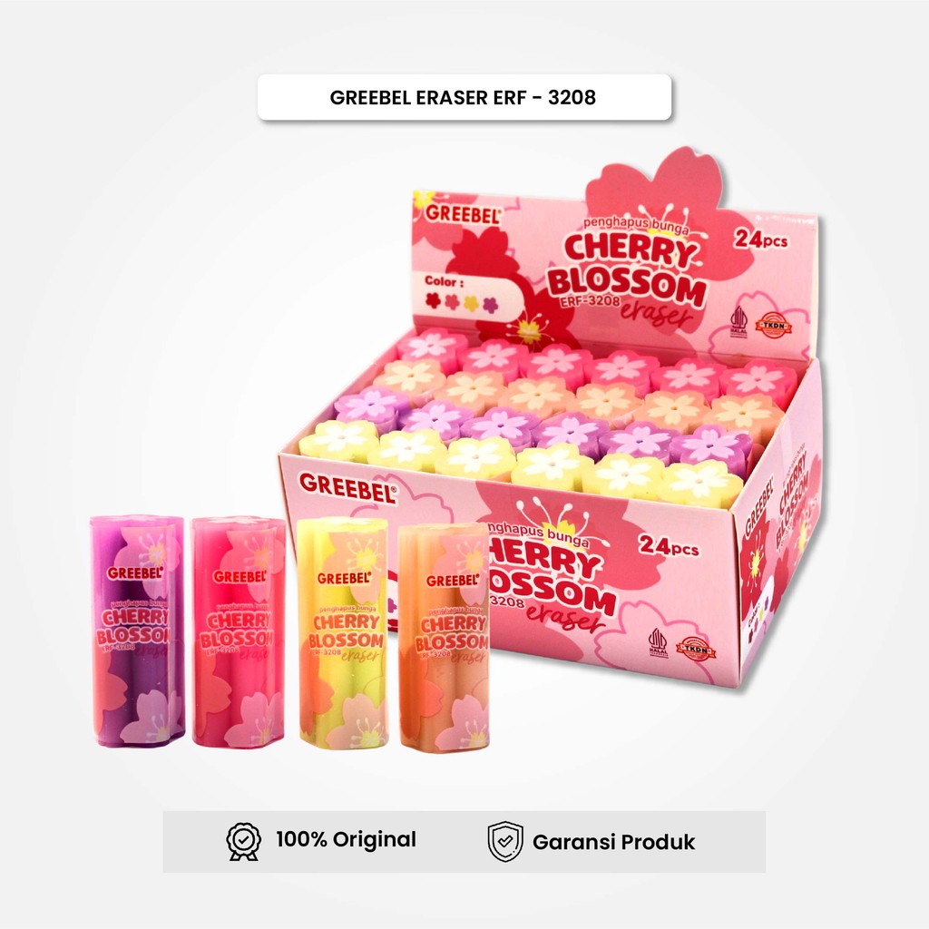 

GREEBEL Eraser Stip Hapusan Pencil Bunga ERF-3208 (PCS) Penghapus Pensil