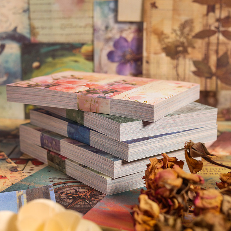 

JIANQI 100 pcs Vintage material paper books Diy Scrapbooking Diary Album Background paper handmade junk journal supplies