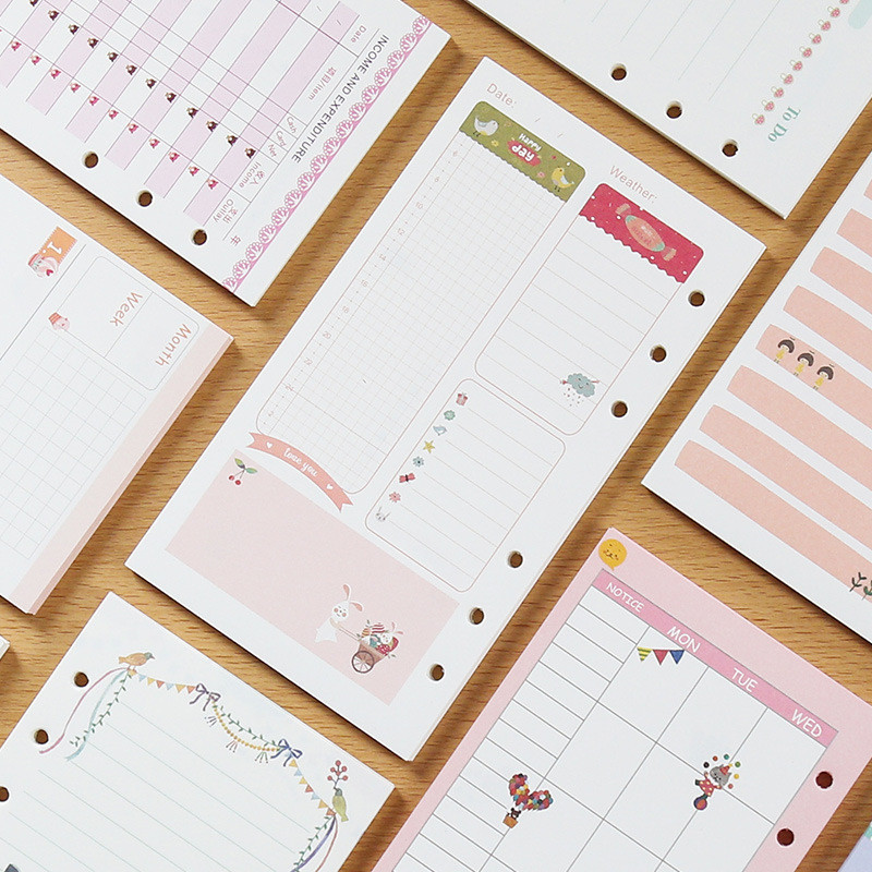 

Sharkbang 40 Sheets A5 A6 Loose Notebook Refill Spiral Binder Index Inside Page Monthly Weekly To Do List Paper Stationery