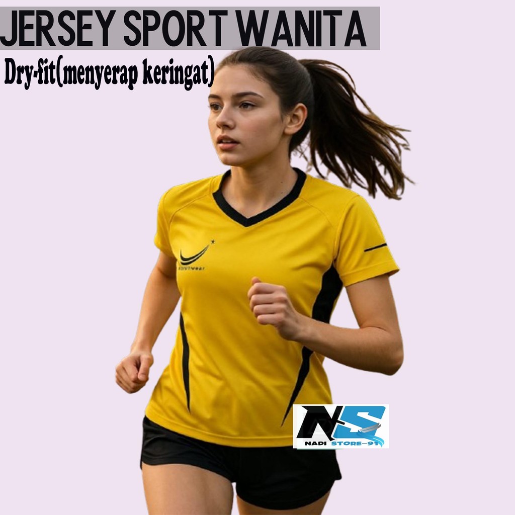 Pakaian Atasan Jersey Jersy Jersi sport Baju kaos olahraga senam aerobic erobik GYm Bola volly voli 