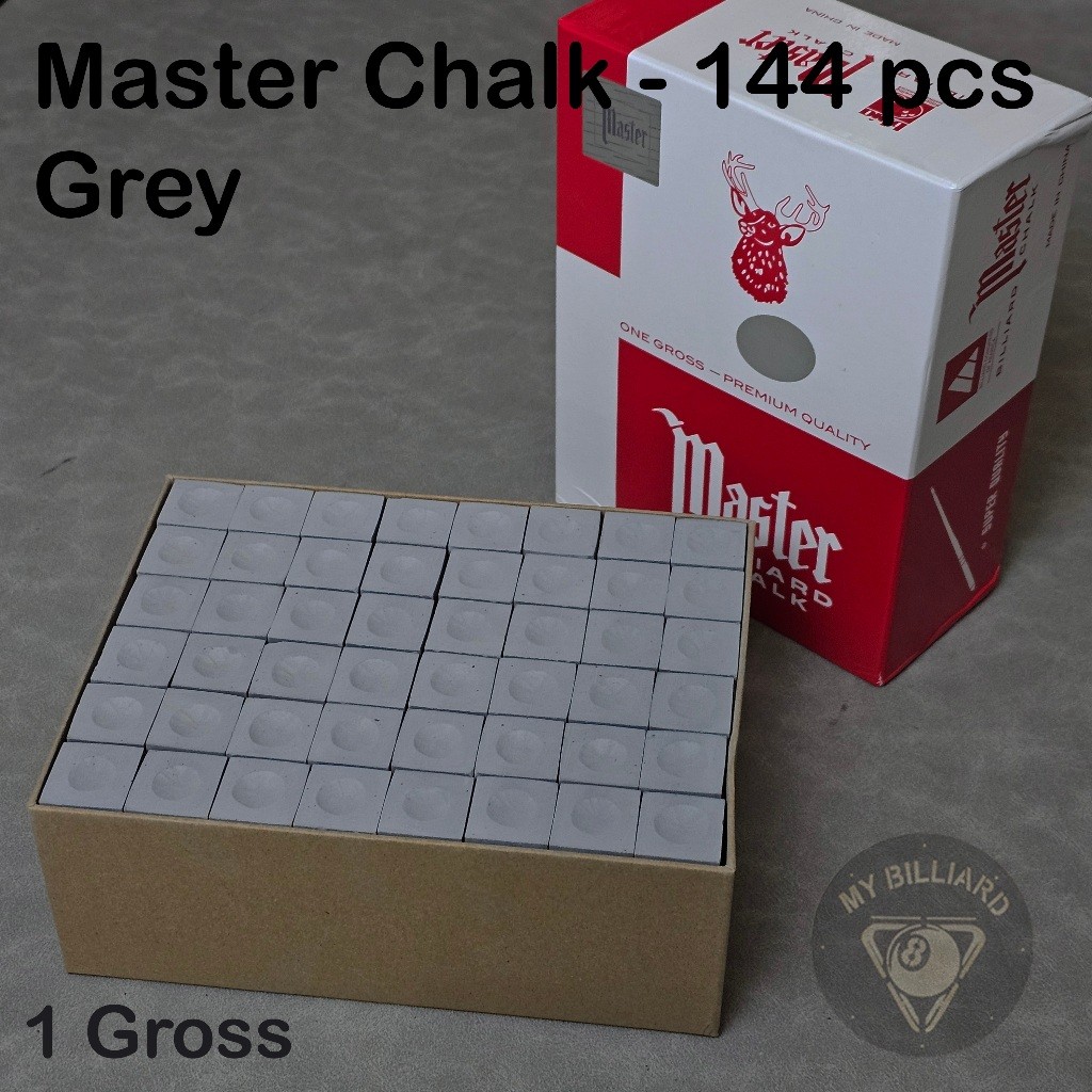 Stick Master Chalk Grey billiard 1 gross - kapur Abu biliard KW cuk 144pcs