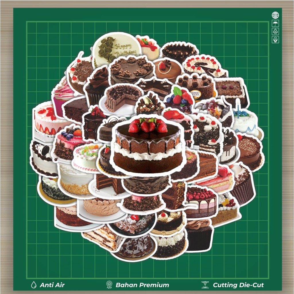 

HOT 50 PCS STIKER Stiker Aesthetic Random Cake Birthday [Kue Ulan Tahun] Stiker Fashion Cars Decal Dingin Kartu Album Custom Vinyl Anti Air- Sticker Aesthetic Buku Journal Koper Casing HP Tablet Laptop Helm Motor Botol Minum
