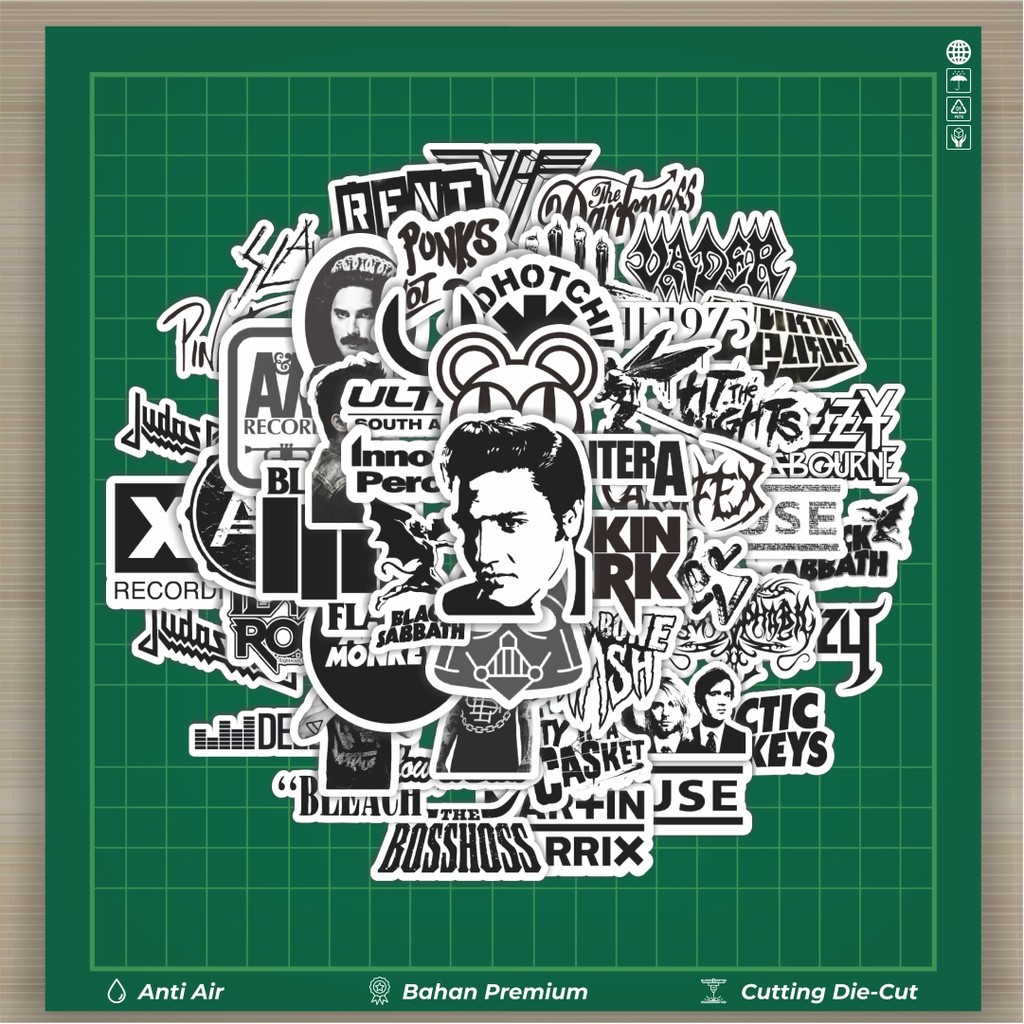 

HOT 50 PCS STIKER Stiker Random Logo Band Black & White Versi 2 Stiker Fashion Cars Decal Dingin Kartu Album Custom Vinyl Anti Air- Sticker Aesthetic Buku Journal Koper Casing HP Tablet Laptop Helm Motor Botol Minum