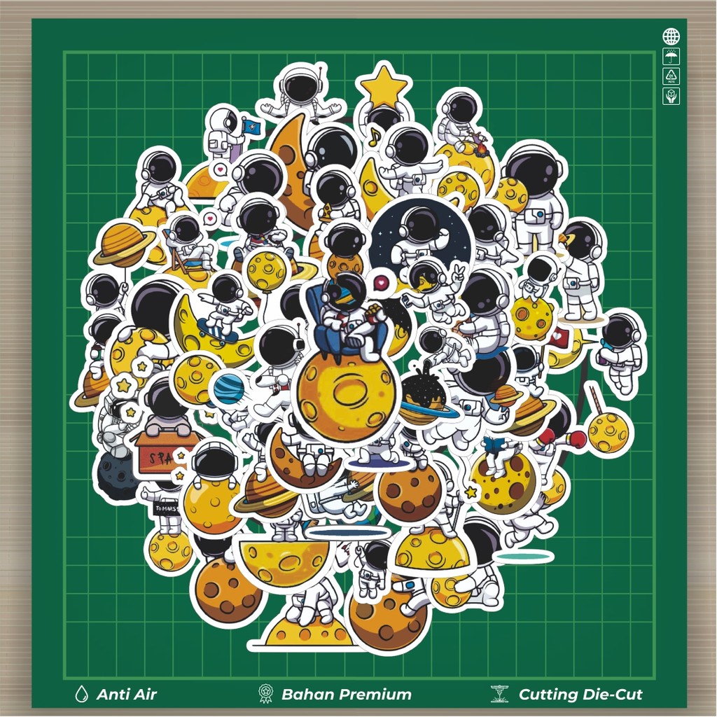 

HOT 50 PCS STIKER Stiker Astronot V3 Stiker Fashion Cars Decal Dingin Kartu Album Custom Vinyl Anti Air- Sticker Aesthetic Buku Journal Koper Casing HP Tablet Laptop Helm Motor Botol Minum