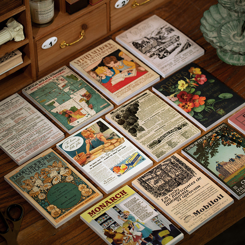 

60pcs Vintage Time travel Series Material Paper Memo Pad Decorative background paper Diary Album Lable Junk Journal Planner