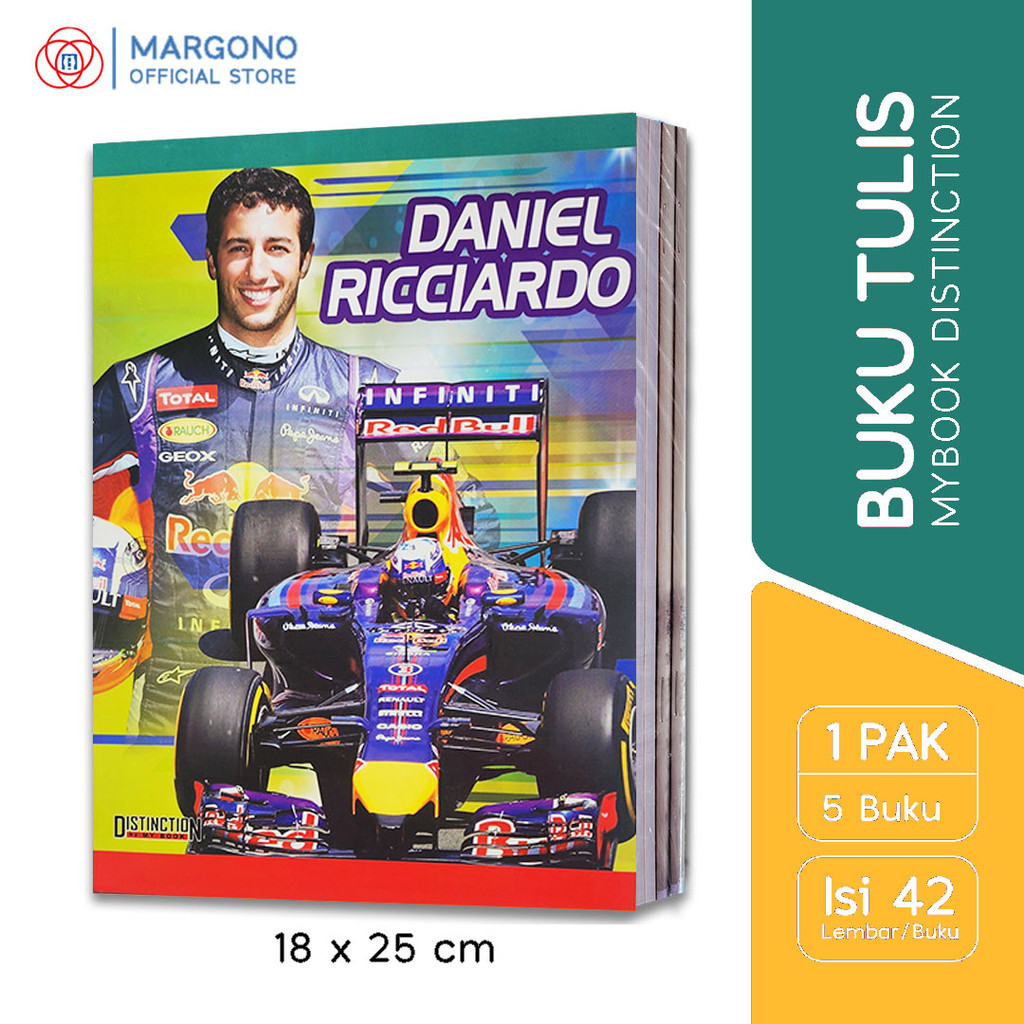 

My Book Distinction Buku Tulis Besar B5 Boxy Mobil Balap Formula One F1 42 Lembar - 5 Buku