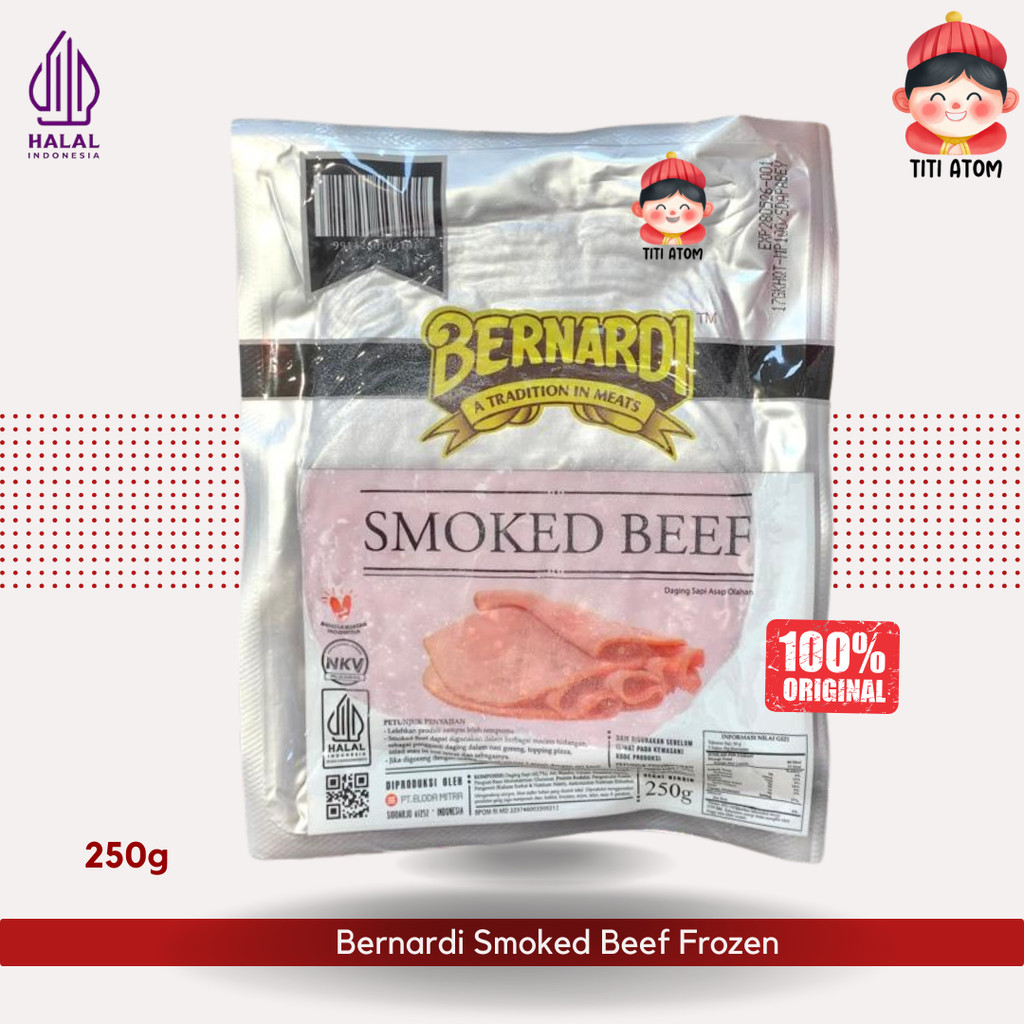

Bernardi Smoked Beef Daging Ham Burger Sapi Frozen Food 250g