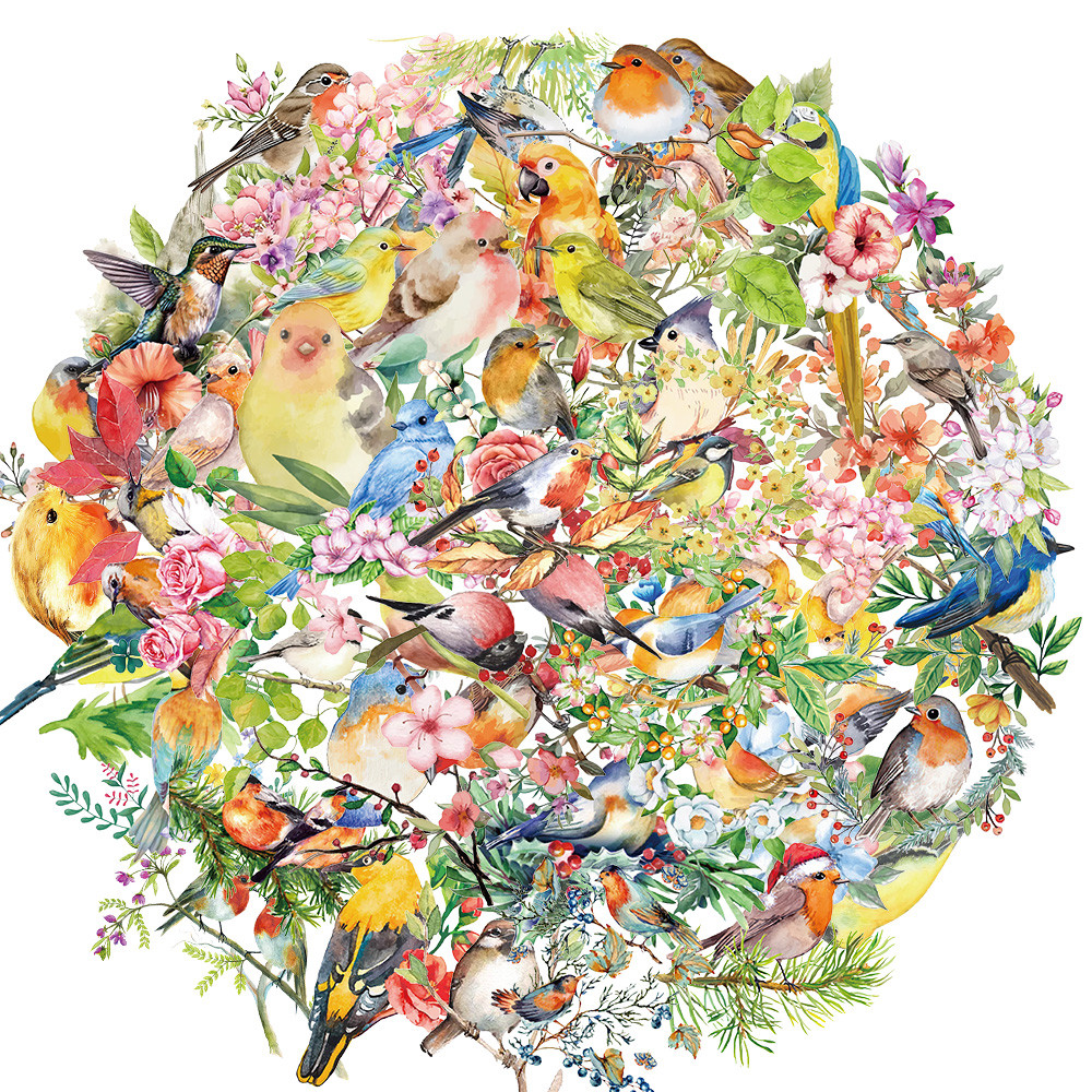

50PCS Cartoon Cute Watercolor Bird Graffiti Stickers Scrapbooking Collage Material Phone Guitar Skateboard Waterproof Decorative