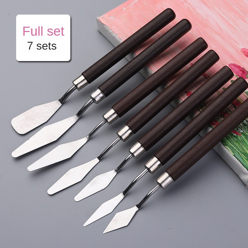 

Set Stainless Steel Oil Painting Knives Artist Crafts Spatula Palette Knife Oil Painting Mixing Knife Scraper Art Tools