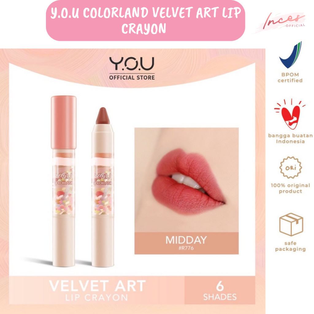 FS - INCESOFFICIAL-YOU Colorland Velvet Art Lip Crayon / Lip Crayon Colorland ( YOU MAKEUPS OFFICIAL