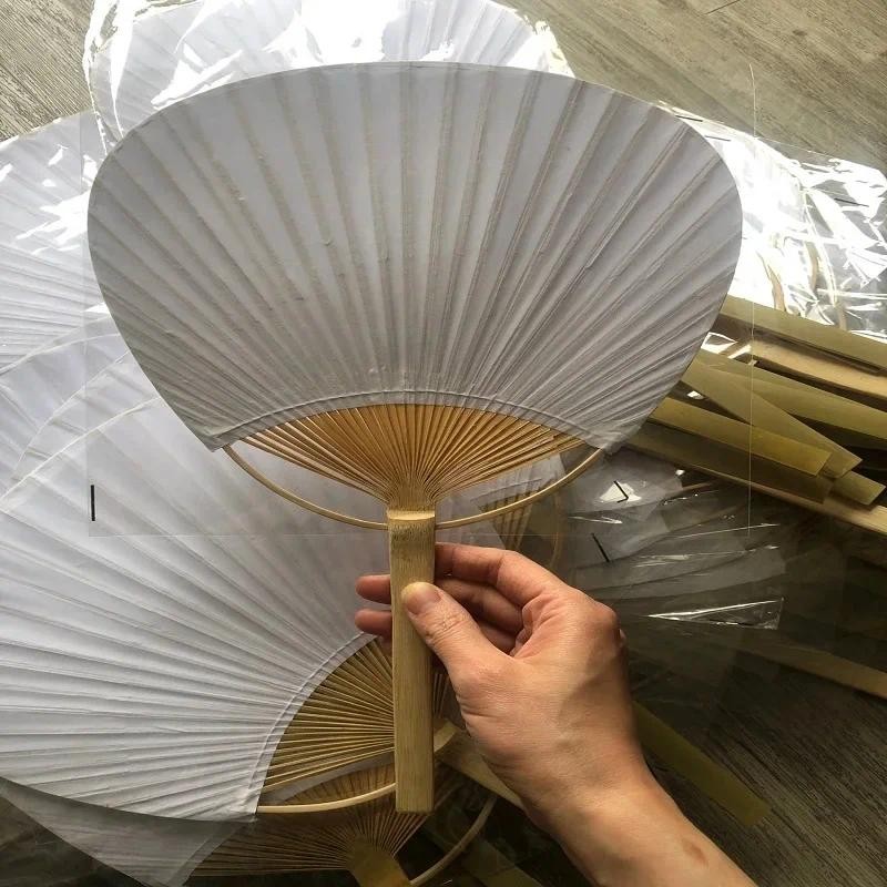 

Pai Pai Bambu 5/10/20/50pcs Pure White Bamboo Handle Blank Calligraphy Painting Blank Group Fan White Fan Summer