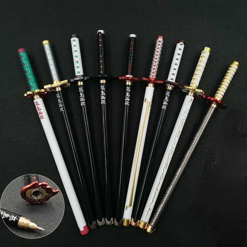 

17 Styles Japan Anime Demon Model Gel Pen 0.5mm Black Refill Cosplay Prop Kid Student Gift SlayerWeapon Sword
