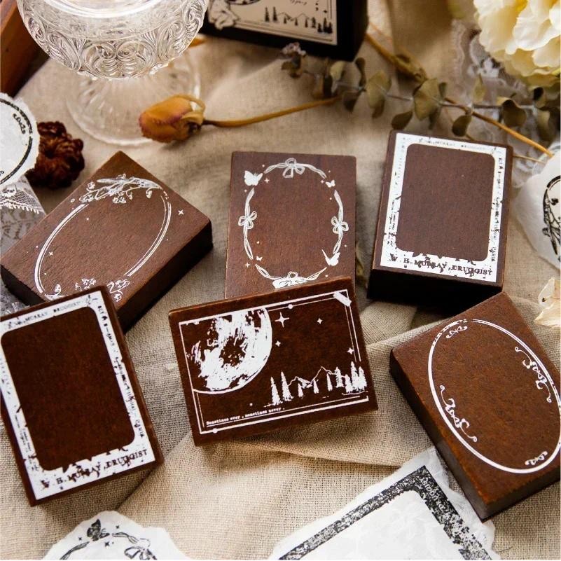 

Wooden Stamps Romantic Story Series Diary Decorative Collage Scrapbook Handbook DIY Stationery Album Labels Stamps for Teachers
