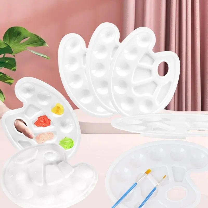 

8pcs Color Palette Pigment Tray Plastic Office Educational Supplies Equipment Easy to Clean Suitable for Art Students Beginner
