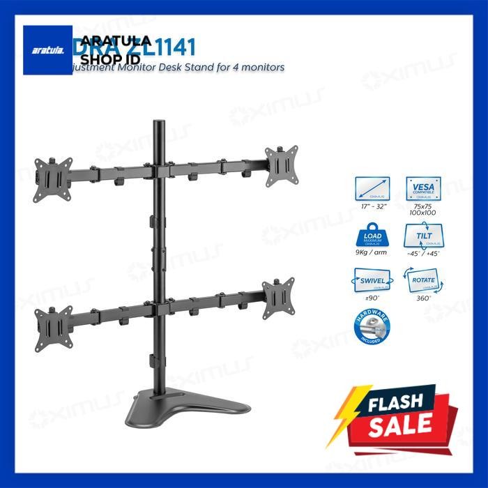

BRACKET MEJA LCD LED TV 4 Monitor 13" - 27" OXIMUS HYDRA ZL1141 Kabel - OXIMUS HYDRA ZL1141