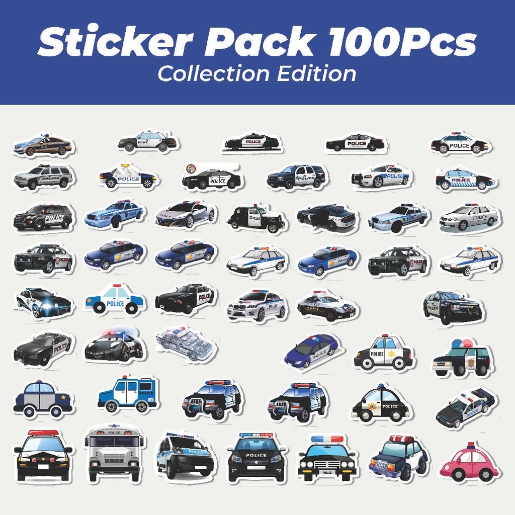 

Hot Stiker Police Car Series [Seri Mobil Polisi] Lucu Anti Air Stikers Berperekat Waterproof Sticker Decal Buat Motor Helm Buku Journal Koper Casing HP Laptop Botol Minum