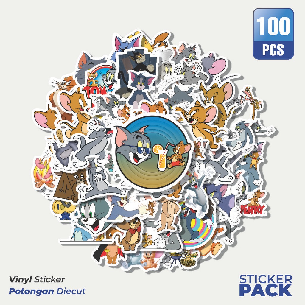

Super Hemat! 100 PCS Stiker TOM and JERRY SERIES Waterproof Aesthetic- Untuk Laptop, Motor, dan Helm - Paper Stationery Pack