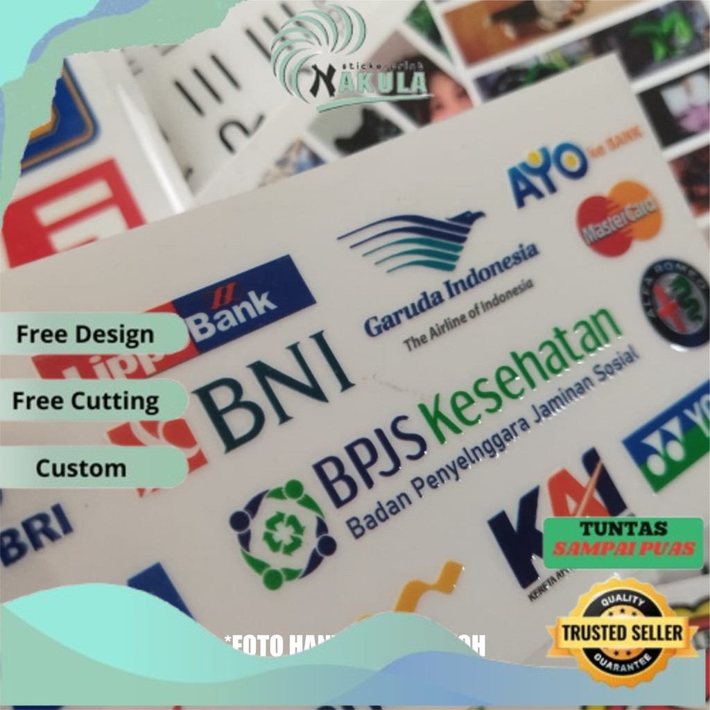 

NKL Stiker UV DTF Custom | Cutting Stiker Custom Full Color | Stiker Timbul Permanen