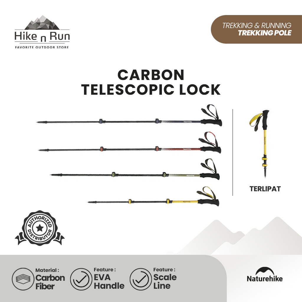 NATUREHIKE TREKKING POLE CNK2300DS010 CARBON TELESCOPIC LOCK