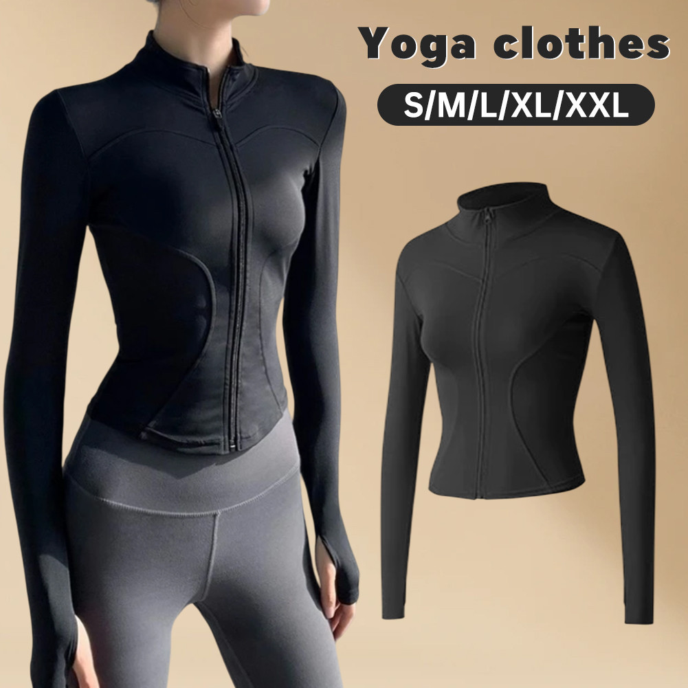 Jaket Olahraga Anti Uv Wanita Lengan Panjang Untuk Yoga/Fitness Sport/Baju Olahraga Wanita Lengan Pa