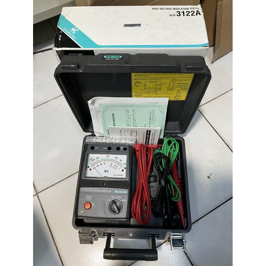 Kyoritsu 3122A Analog Insulation Tester 5Kv Megger Manual Jarum 3122 A