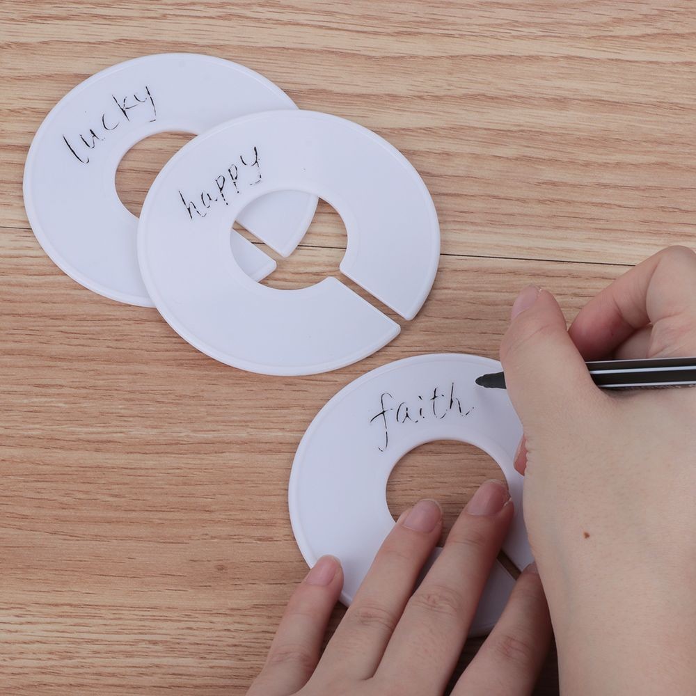 

5/10PCS DIY Clothing Size Dividers Round Hangers Closet Dividers for Clothes Stores or Home White Blank Dividers Garment Tags