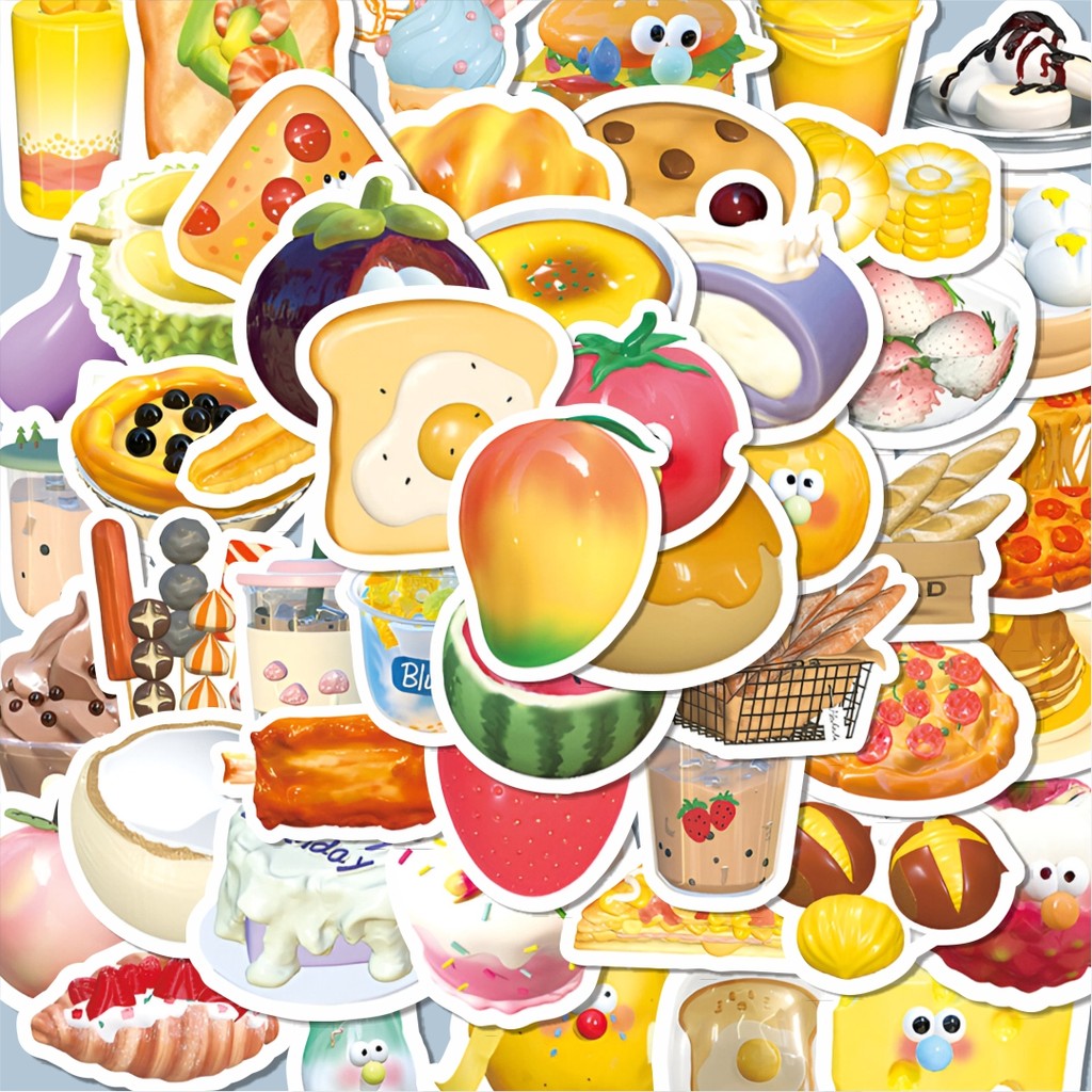 

100PCS Lucu Stiker 3D Mix Fruit Stiker Aesthetic Stiker Anti Air Stikers Berperekat Waterproof sticker decal buat Motor Helm Buku Journal Koper Casing HP Laptop Botol Minum Hadiah anak