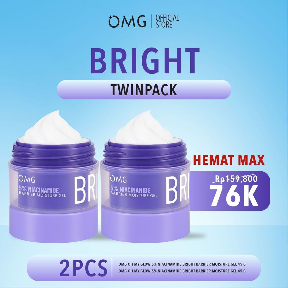 [TWINPACK] OMG OH MY GLOW Bright Barrier & Calming Moisturizer Gel 45 g - Pelembab Wajah - Mencerahk