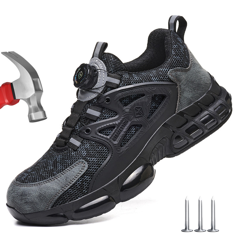 Size 47 48 Work Safety Shoes Men Reflective Design Steel Toe Shoes Rotation button Work Sneakers Pro
