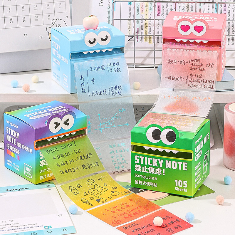 

Mr. Paper 6Style 105Sheets/roll Pull-out Sticky Notes Student Stationery Sticky Notes Transparent Color Sticky Notes