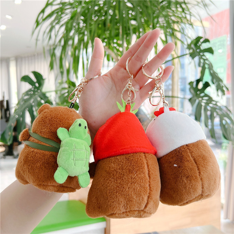 

Cute Capybara Plush Keychain Backpack Pendant Toy Car Key Ring Decoration Accessories Kawaii Stuffed Doll Children Birthday Gift