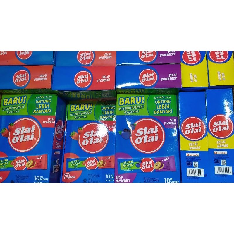 

Slai Olai Kemasan 32 Gram Stroberry / Blueberry / Nanas ( isi 10 @32gr )