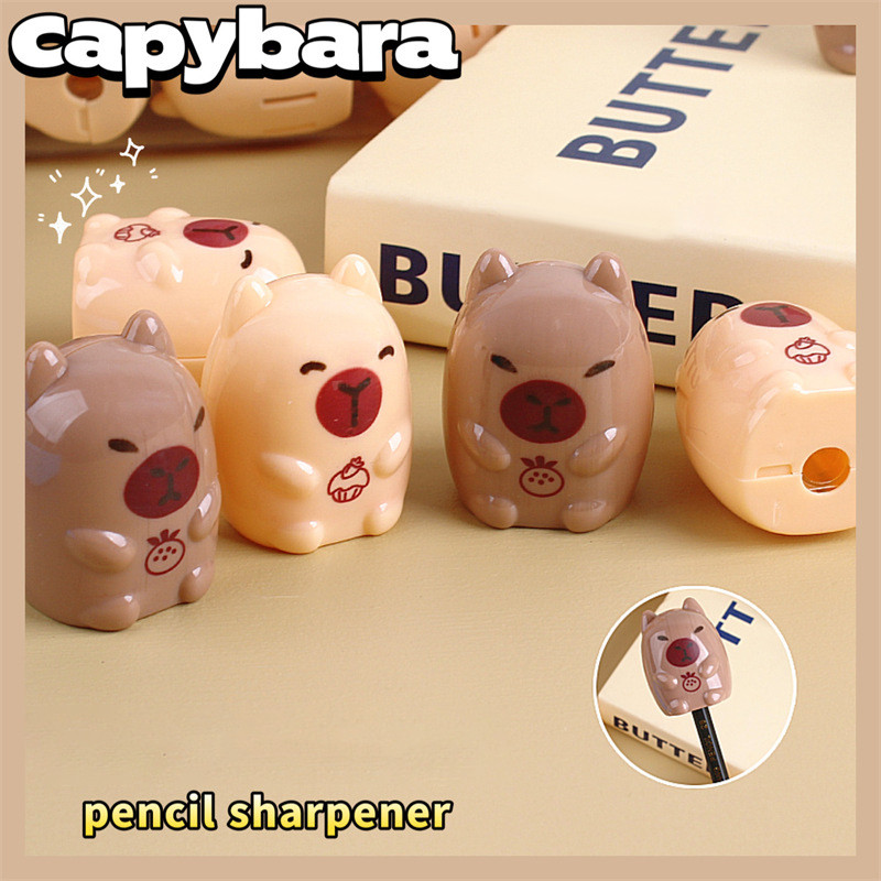 

Set of 5 Capybara Cartoon Desktop Mini Pencil Sharpener - Unique School Stationery and Office Gift.