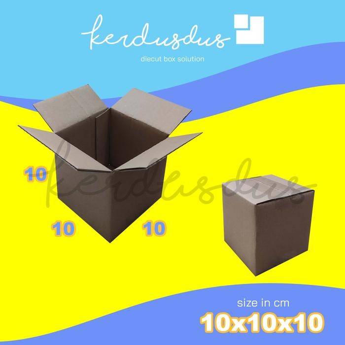 

10x10x10 cm kardus box karton kotak packing packaging POLOS SHEET