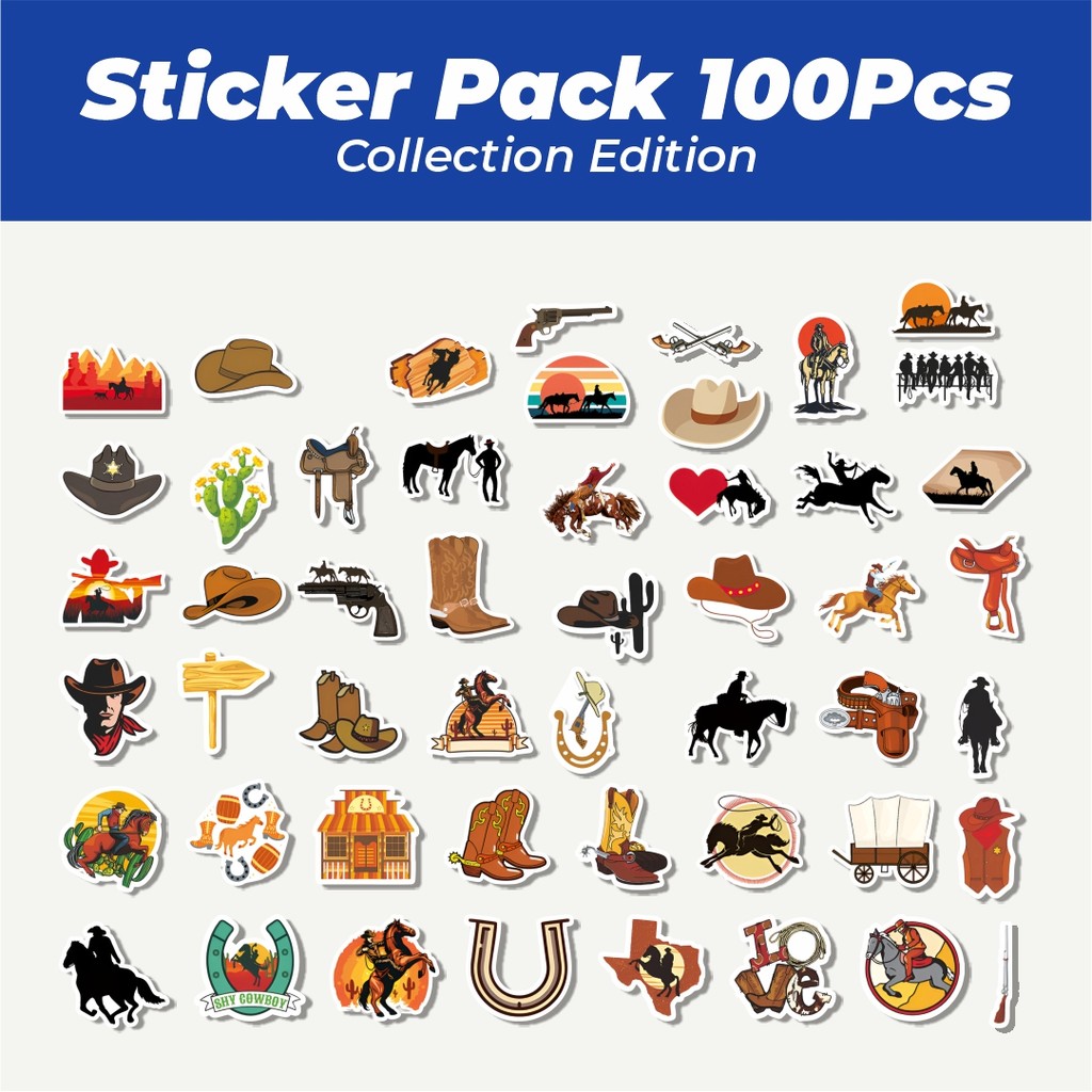 

Hot Stiker Cowboy Lucu Anti Air Stikers Berperekat Waterproof Sticker Decal Buat Motor Helm Buku Journal Koper Casing HP Laptop Botol Minum
