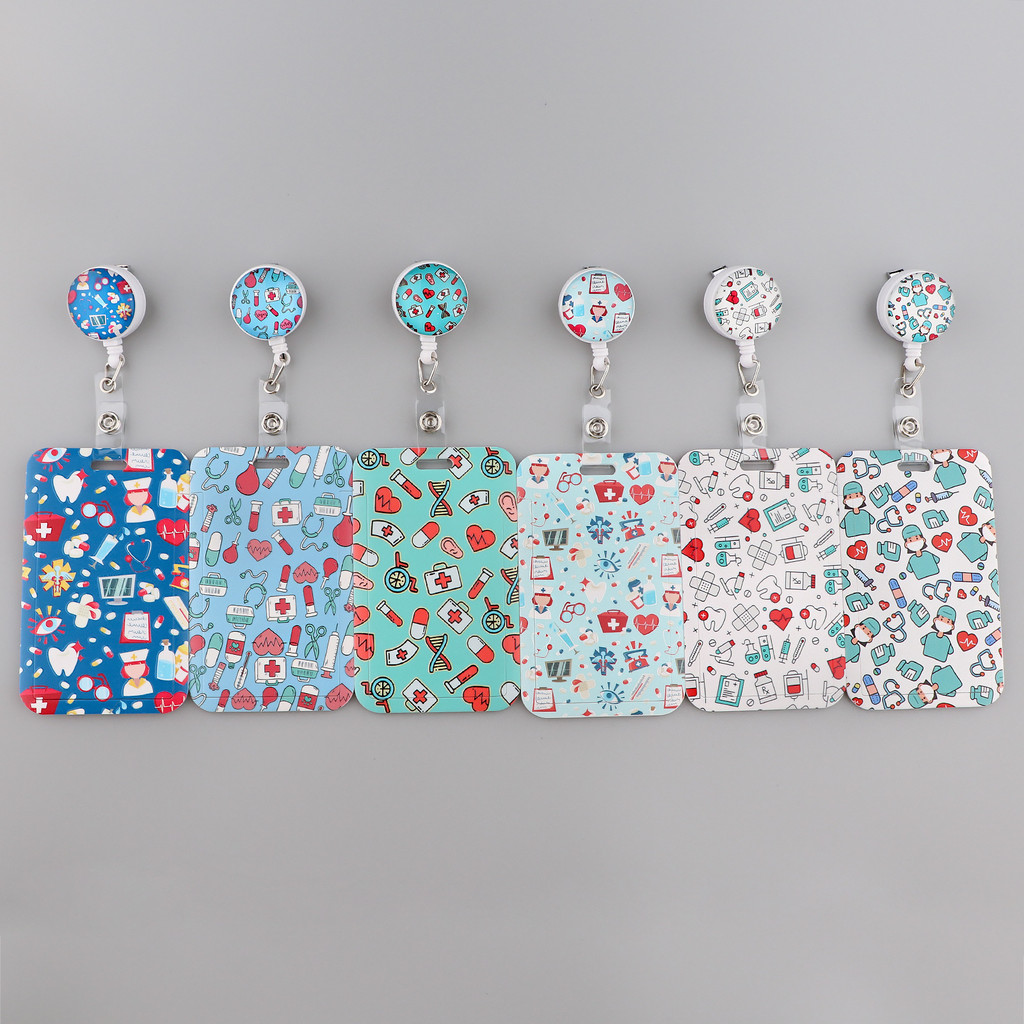 

1pc Retractable Badges Reel Doctor Nurse Badge Holder Exhibition Business Card Holder Card Covers Case Office School Accessories
