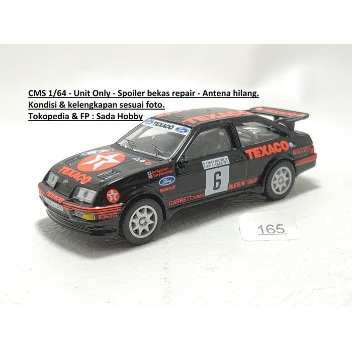 CSM... CMS 1/64 Ford Sierra RS Cosworth Hitam 1987 Rally Car 1000Lakes Unit Only