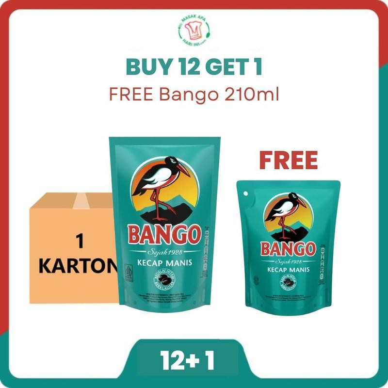

[PROMO EXCLUSIVE - FREE Bango 210ml] Bango Kecap Manis Kemasan Pouch Refill 700g Isi 12