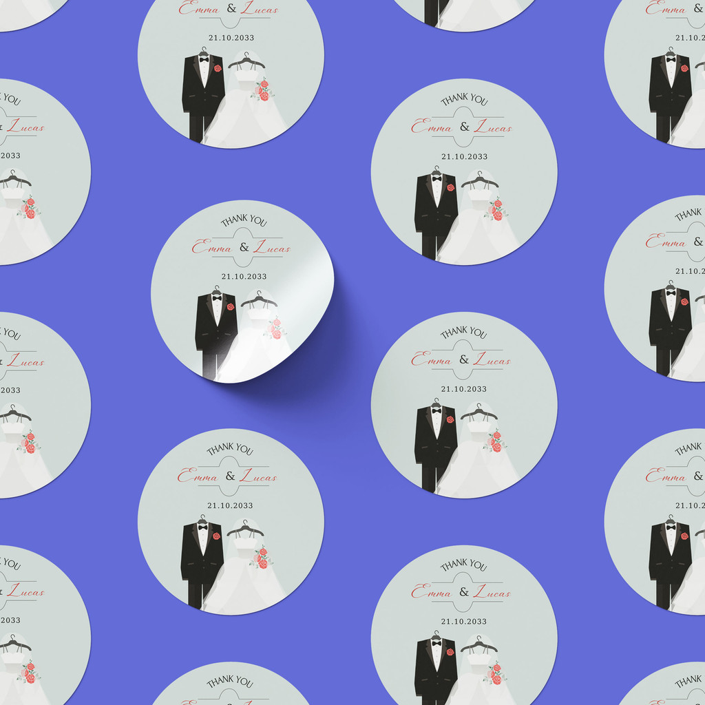 

[ISI SD 125pcs] Sticker Souvenir Bulat Stiker Wedding Pernikahan Lingkaran WB6-2