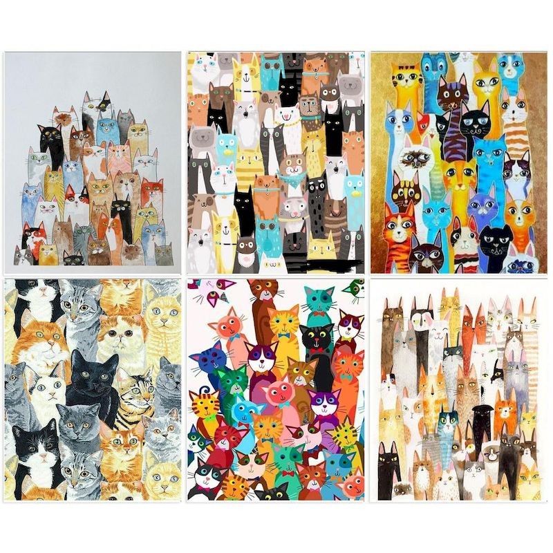 

GATYZTORY DIY Painting By Number Color Cat Animal HandPainted DIY Gift Kit Drawing On Canvas Paint By Number Wall Art Home Decor