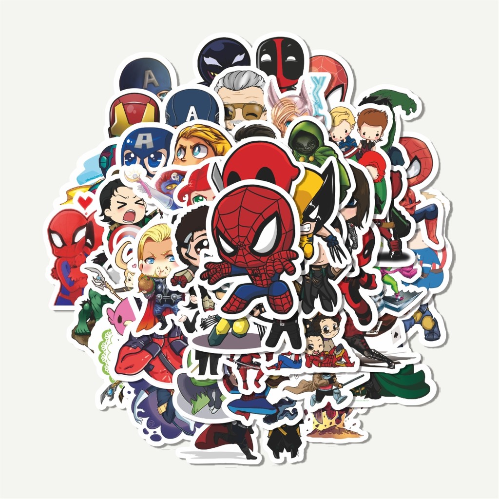 

Sticker Pack Stiker Marvel Series Chibi Character Mix | Sticker TUMBLR | Stiker LAPTOP KOPER HELM
