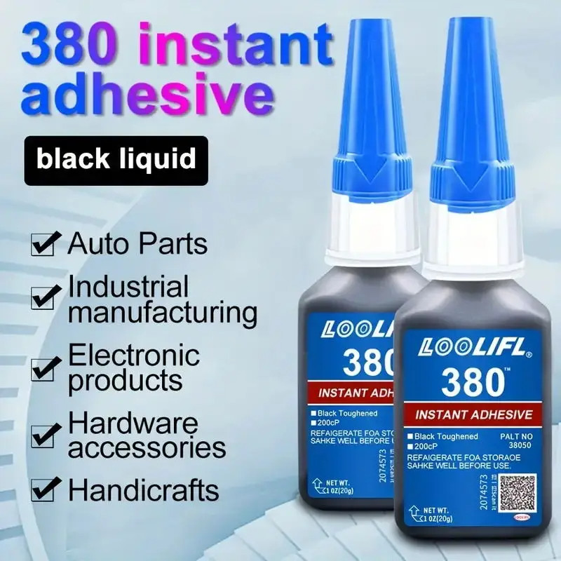 

1-3pcs50ml,380 Black Super Glue,Industrial Grade Fast Drying Powerful Adhesive,Fast Bonding Plastic/Rubber/Metal/Elastomer,Emergency Repair Type Glue,Universal Adhesive.