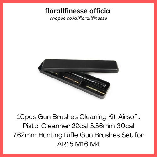 10pcs Gun Brushes Cleaning Kit Airsoft Pistol Cleanner 22cal 5.56mm 30cal 7.62mm Hunting Rifle Gun B
