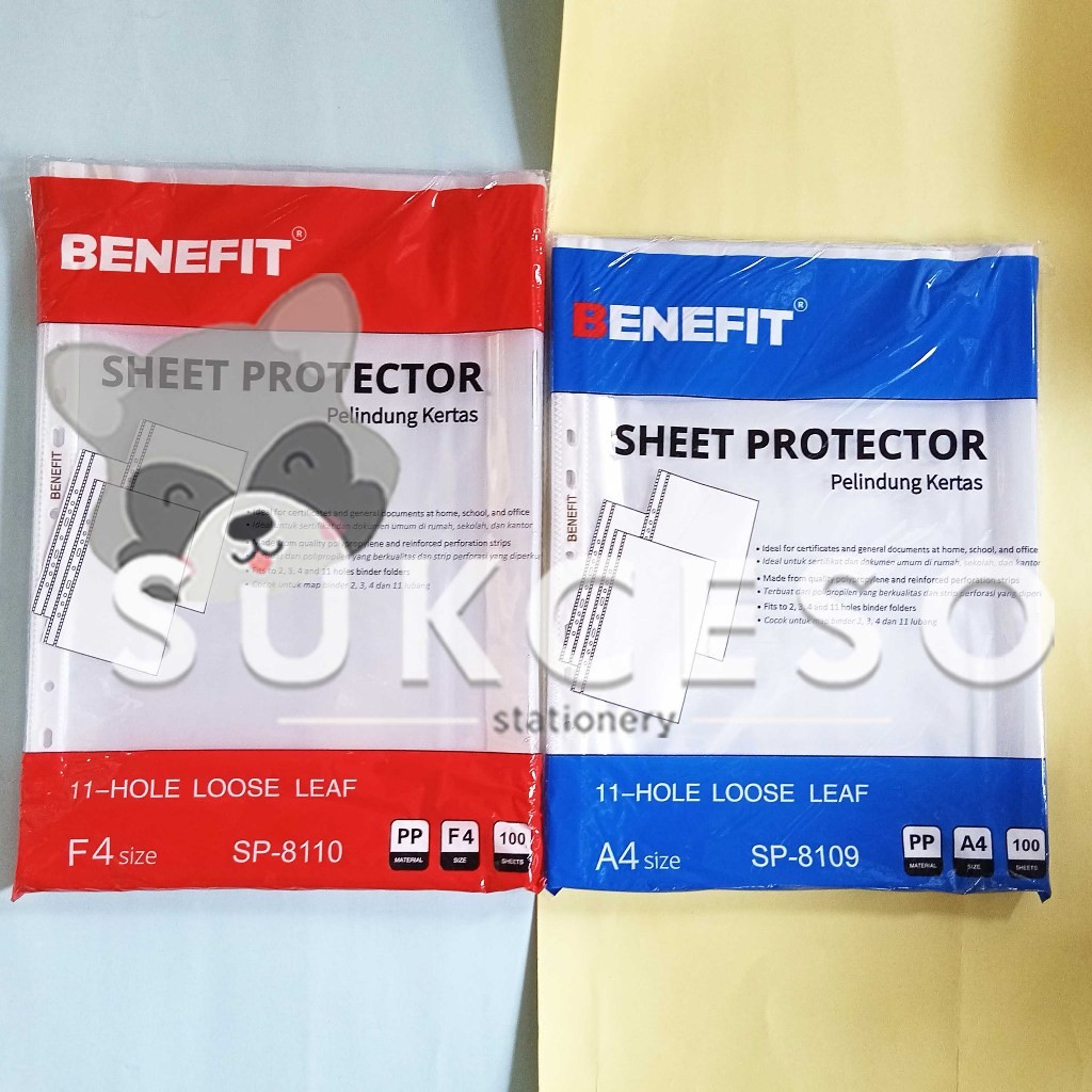 

Benefit Sheet Protector PAK SP-8109 / SP-8110 - Plastik Pelindung Dokumen Ukuran A4 / F4