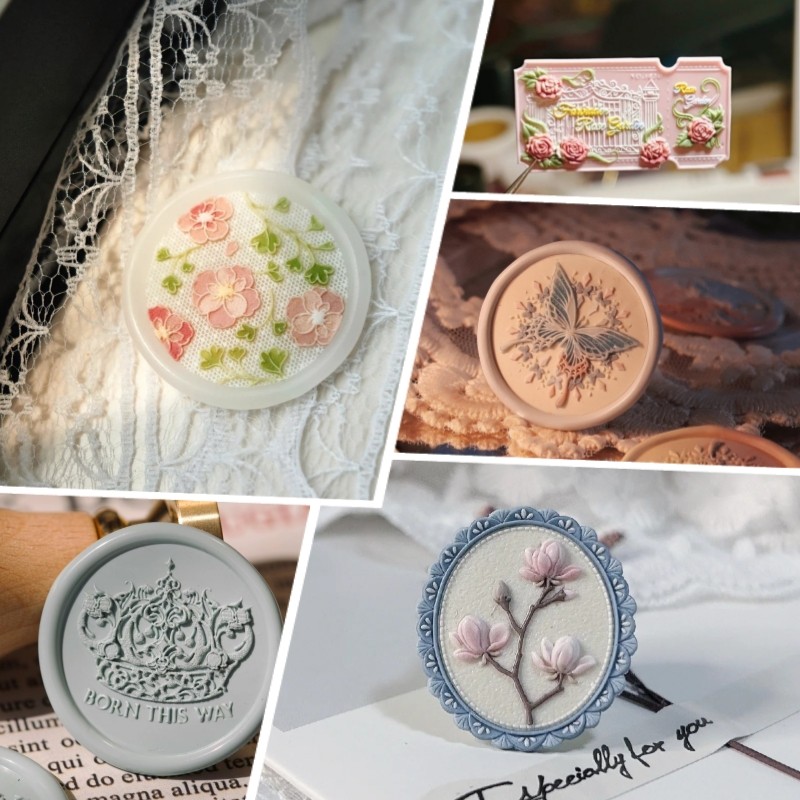 

Fire Seal Seal Head Multi-Layer Relief Carved Copper Head Handmade Diy Children'S Stamp Toy Envelope Invitation Seal Gift