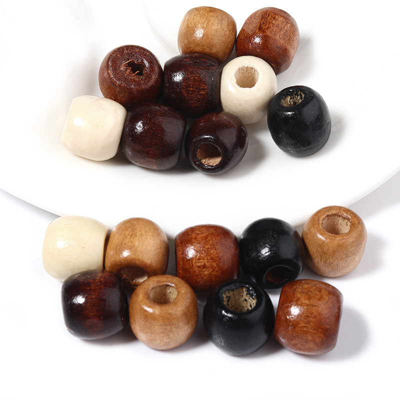 

100pcs/Lot 9 11mm Natural Wooden Beads for Jewelry Making Big Hole Wood Beads DIY Hair Accessories Handmade Bracelet Necklace