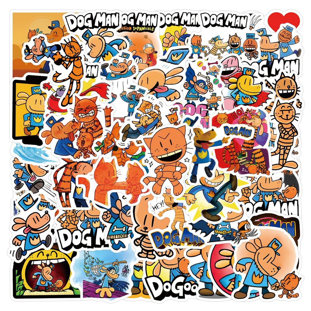 

50PCS Dog Man Stickers Decals For Phone Laptop Suitcase Notebook Skateboard Waterproof Sticker